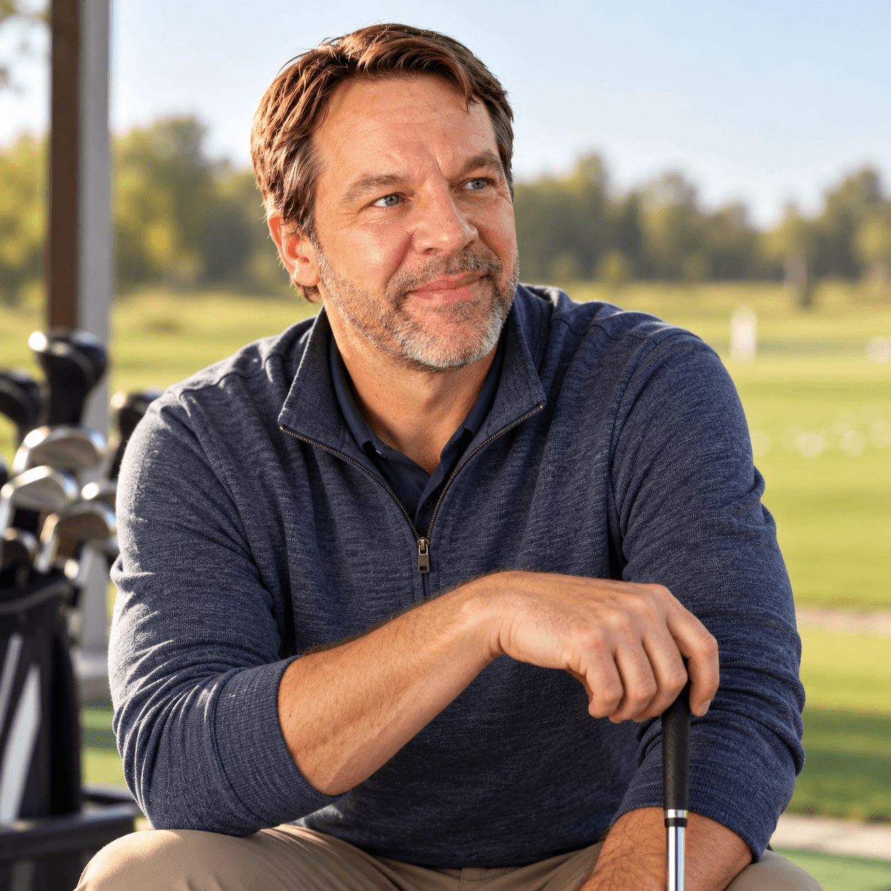 Illustration of Jerry at a golf course